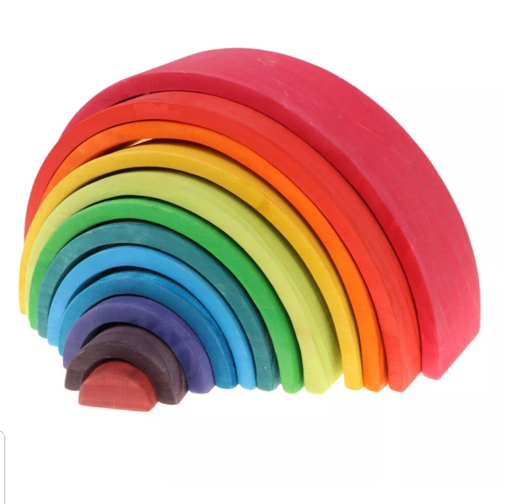 Wooden Rainbow stacking Montessori toy - Picture 8 of 12